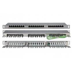 244077 Hyperline PPHD-19-24-8P8C-C5E-SH-110D Патч-панель высокой плотности 19", 0.5U, 24 порта RJ-45, категория 5E, Dual IDC, экранированная
