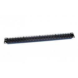 246095 Hyperline PP3-19-24-8P8C-C5E-110D Патч-панель 19", 1U, 24 порта RJ-45, категория 5e, Dual IDC, ROHS, цвет черный