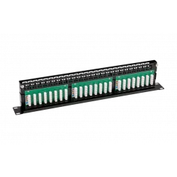 02-0033 REXANT PRO Патч-панель высокой плотности с кабельными органайзерами 19", 1U, 48 портов, UTP, RJ-45, CAT 5e