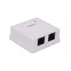 WRline WR-WS-8P8C-C5E-2 Розетка компьютерная RJ-45, категория 5e, неэкранированная, двойная, внешняя, Dual IDC, цвет белый