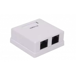 WRline WR-WS-8P8C-C5E-2 Розетка компьютерная RJ-45, категория 5e, неэкранированная, двойная, внешняя, Dual IDC, цвет белый