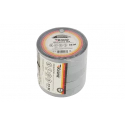 KR-09-2108 Изолента ПВХ KRANZ 15 мм х 25 м, серая, упаковка 5 роликов