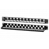 Hyperline PPBL3-19-24S-RM Модульная патч-панель 19", 24 порта, Flat Type, 1U, для модулей Keystone Jack, с задним кабельным организатором (без модулей)
