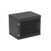 Шкаф телекоммуникационный настенный разборный черный 19”,9U(600x350), ШТ-НСр-9U-600-350-П-Ч дверь перфорированная ССД