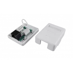 430230 Hyperline SB1-1-8P8C-C5e-WH Розетка компьютерная RJ-45(8P8C), категория 5e, одинарная, внешняя, Dual IDC