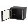 Шкаф телекоммуникационный настенный разборный черный 19”,9U(600x350), ШТ-НСр-9U-600-350-С-Ч дверь стекло ССД