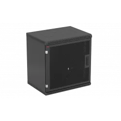 Шкаф телекоммуникационный настенный разборный черный 19”,12U(600x350), ШТ-НСр-12U-600-350-П-Ч дверь перфорированная ССД