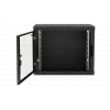 Шкаф телекоммуникационный настенный разборный черный 19”,9U(600x350), ШТ-НСр-9U-600-350-С-Ч дверь стекло ССД