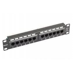 04-0025 REXANT Патч-панель 10", 1U, 12 портов RJ-45, кат5e, Dual IDC