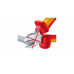 KN-9526165	Кабелерез VDE, Ø 15 мм (50 мм²), длина 165 мм, пружина, хром, 2-комп диэлектрические ручки