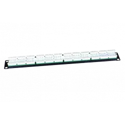 246095 Hyperline PP3-19-24-8P8C-C5E-110D Патч-панель 19", 1U, 24 порта RJ-45, категория 5e, Dual IDC, ROHS, цвет черный