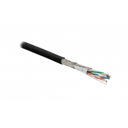 359207 Hyperline SFTP4-C6A-S23-OUT-PE-BK-500 (500 м) Кабель витая пара, экранированная (S/FTP), категория 6a, 4 пары (23 AWG), одножильный (solid), ка