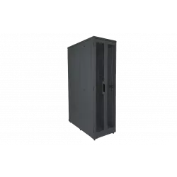 Шкаф телекоммуникационный напольный серверный 19",47U(600x1200) , ШТ-НП-С-47U-600-1200-ПП-Ч передняя и задняя дверь перфорированная черн.