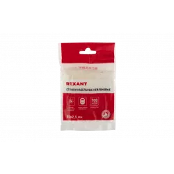 07-0080 Хомут-стяжка кабельная нейлоновая REXANT 80 x2,5 мм, белая, упаковка 100 шт.