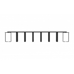 Органайзер кабельный горизонтальный 8 колец 19"  ОКГ-8-19"-1U