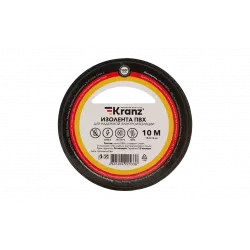 KR-09-2006 Изолента ПВХ KRANZ 15 мм х 10 м, черная, упаковка 10 роликов