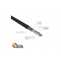 01-0154 PROconnect Кабель витая пара FTP 4PR 24AWG, CAT5e наружный (OUTDOOR) (бухта 305 м)