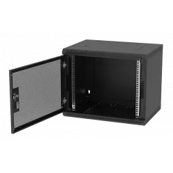 Шкаф телекоммуникационный настенный разборный черный 19”,9U(600x350), ШТ-НСр-9U-600-350-П-Ч дверь перфорированная ССД