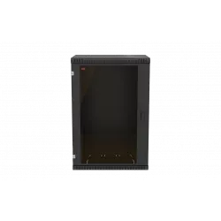 Шкаф телекоммуникационный настенный разборный черный 19”,18U(600x650), ШТ-НСр-18U-600-650-С-Ч дверь стекло ССД