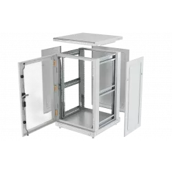 Шкаф телекоммуникационный напольный 19",18U(600x600), ШТ-НП-18U-600-600-П, передняя дверь перфорированная ССД
