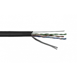LC3-C5E04-159 ITK Каб. U/UTP кат.5E 4х2х24AWG, LDPE трос 1,2мм, 305м чер.