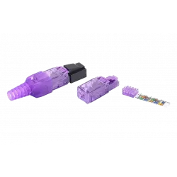427433 Hyperline PLUD-8P8C-S-C6-VL Разъем RJ-45 (8P8C) под витую пару, полевая заделка, категория 6, неэкранированный, для одножильного кабеля, зажимн