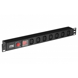 PDU 7 розеток C13, с выкл. и защ. от перенапр, без шнура