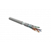 45788 Hyperline FUTP4-C5E-S24-IN-LSZH-GY-305 (305 м) Кабель витая пара F/UTP, категория 5e, 4 пары (24 AWG), одножильный (solid), экран - фольга, LSZH