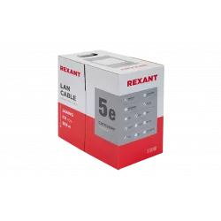 01-0023 REXANT Кабель витая пара UTP 2PR 24AWG, CAT5e, бухта 305 м, серый