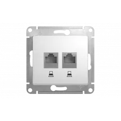 Розетка двойная компьютерная RJ45 Cat.5 Schneider Electric GLOSSA, белый