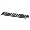 Hyperline PPBL3-19-24S-RM Модульная патч-панель 19", 24 порта, Flat Type, 1U, для модулей Keystone Jack, с задним кабельным организатором (без модулей)