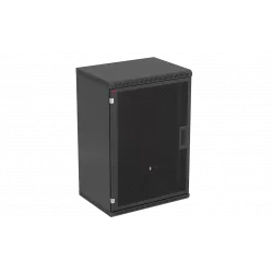 Шкаф телекоммуникационный настенный разборный черный 19”,18U(600x450), ШТ-НСр-18U-600-450-П-Ч дверь перфорированная ССД