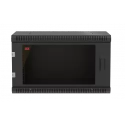Шкаф телекоммуникационный настенный разборный черный 19”,6U(600x350), ШТ-НСр-6U-600-350-С-Ч дверь стекло ССД