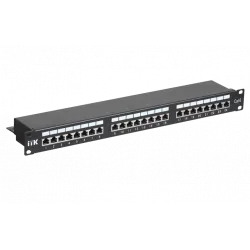 PP24-1UC6S-D05 ITK 1U патч-панель кат.6 STP, 24 порта (Dual), с кабельным органайзером