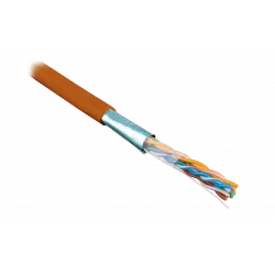 45528 Hyperline FUTP4-C5E-S24-IN-LSZH-OR-305 (305 м) Кабель витая пара F/UTP, категория 5e, 4 пары (24 AWG), одножильный(solid), экран-фольга, LSZH, н